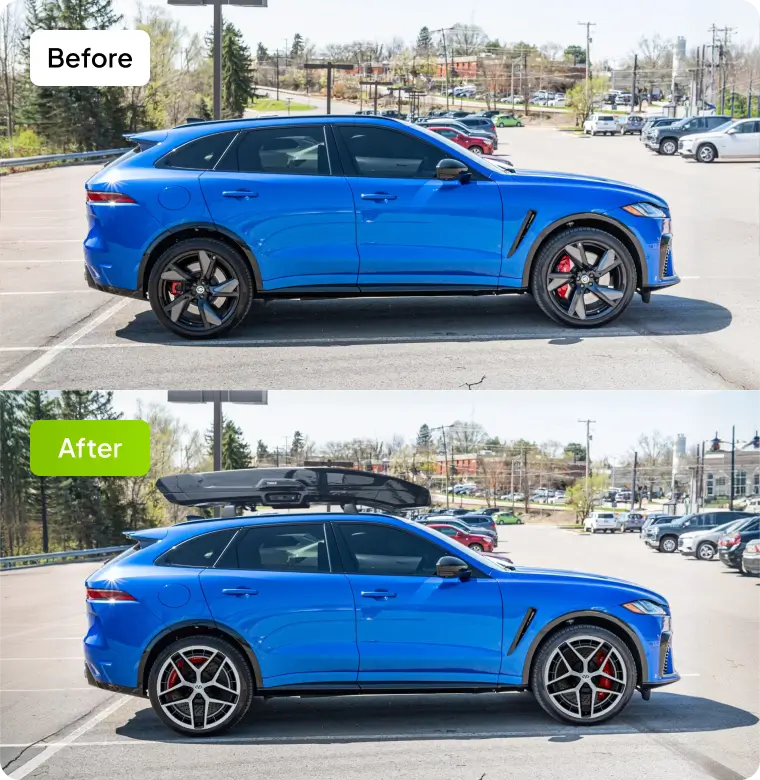 Modification shop before and after presentation - show customers real modification results to speed up purchase decisions