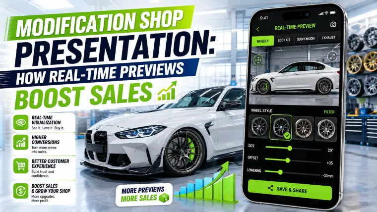 Modification shop presentation by Carman Wheel - how real-time previews boost sales for your car modification shop