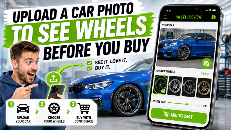 Preview wheels on my car - upload a car photo to see wheels before you buy with Carman Wheel app