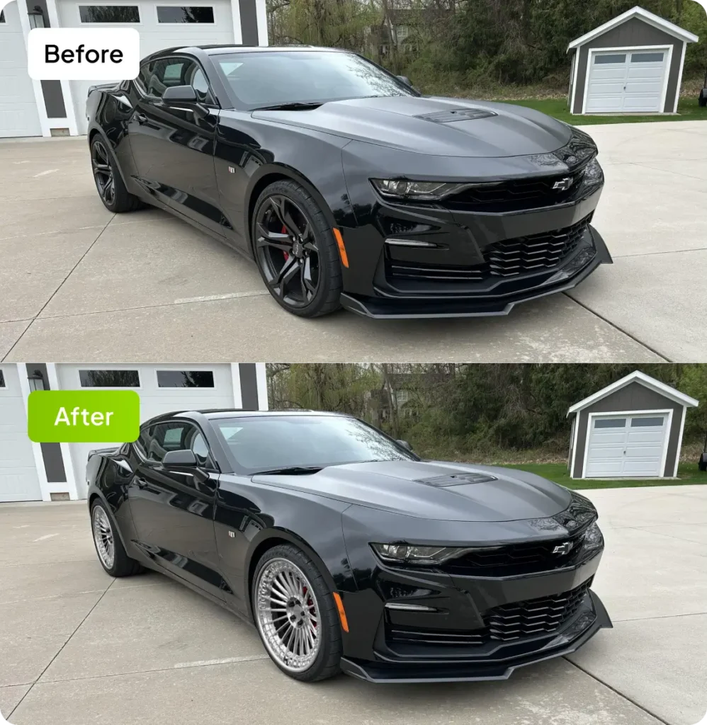 Rim fitment mistakes before and after - see the difference with proper wheel fitment preview via Carman Wheel